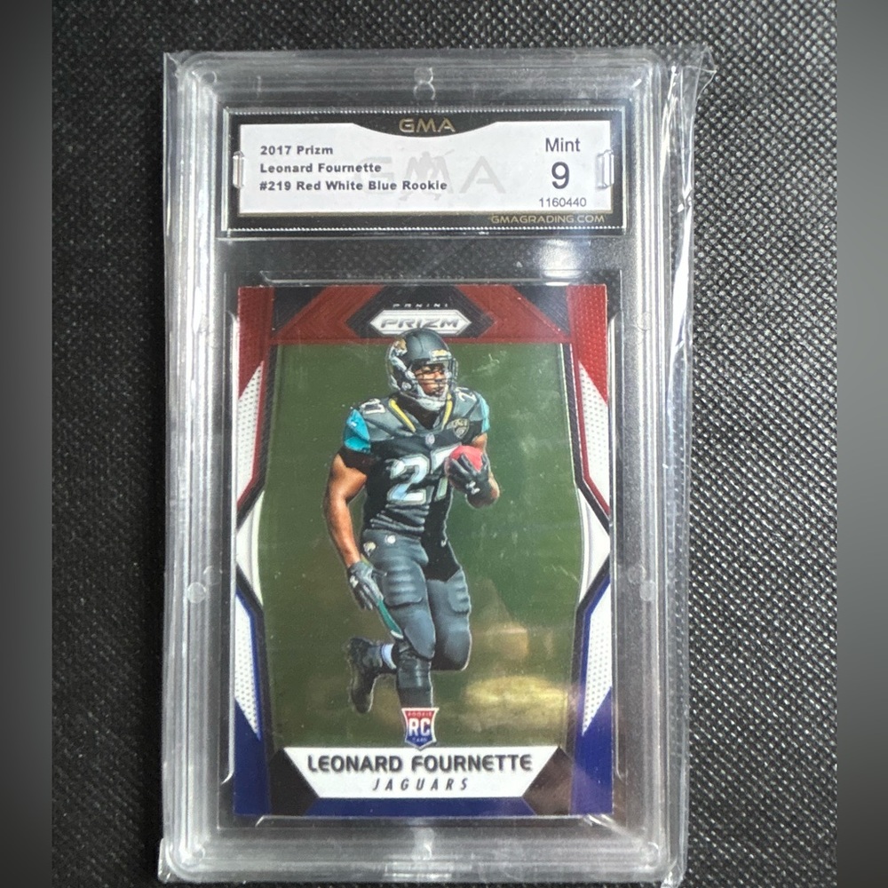 2017 panini prizm red white blue Leonard fournette rc rookie gma 9 mint jaguars